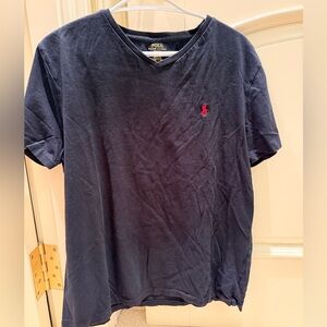 Polo by Ralph Lauren balck V-Neck Short Sleeve T-shirt with Red Logo size M